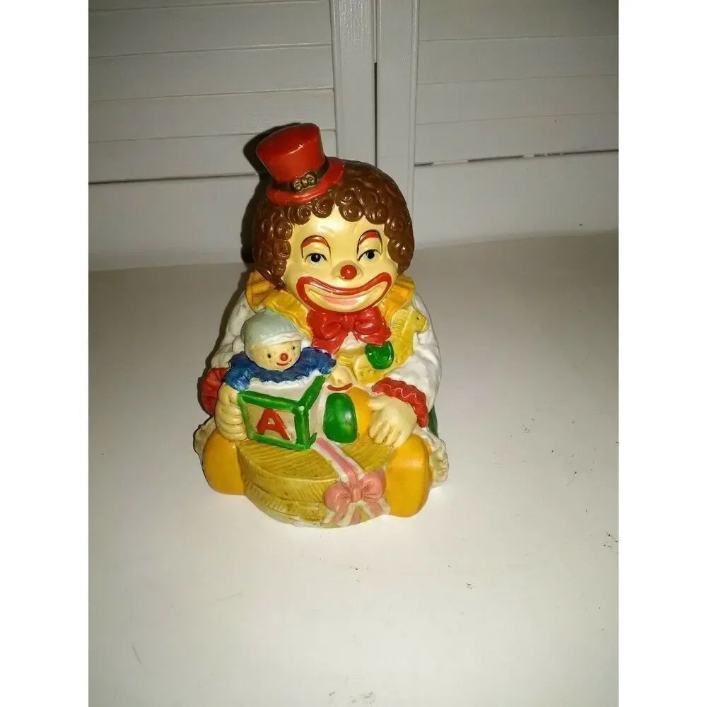 Vintage Ceramic Musical Clown Figurine